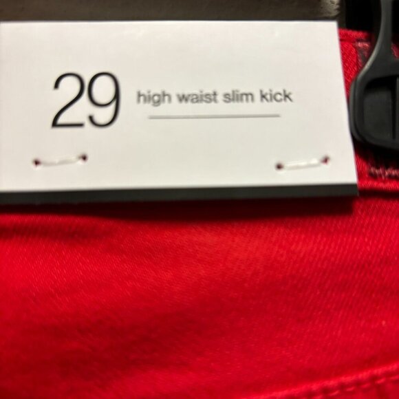 7 For All Mankind Women's Red Distressed Straight-Leg Jeans Size 29 - Picture 6 of 11